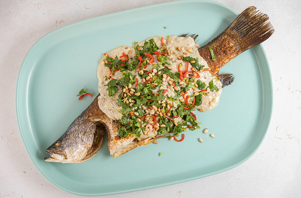 Lebanese Spicy Tahini Barramundi